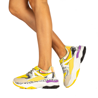 Дамски спортни обувки Cielo жълти